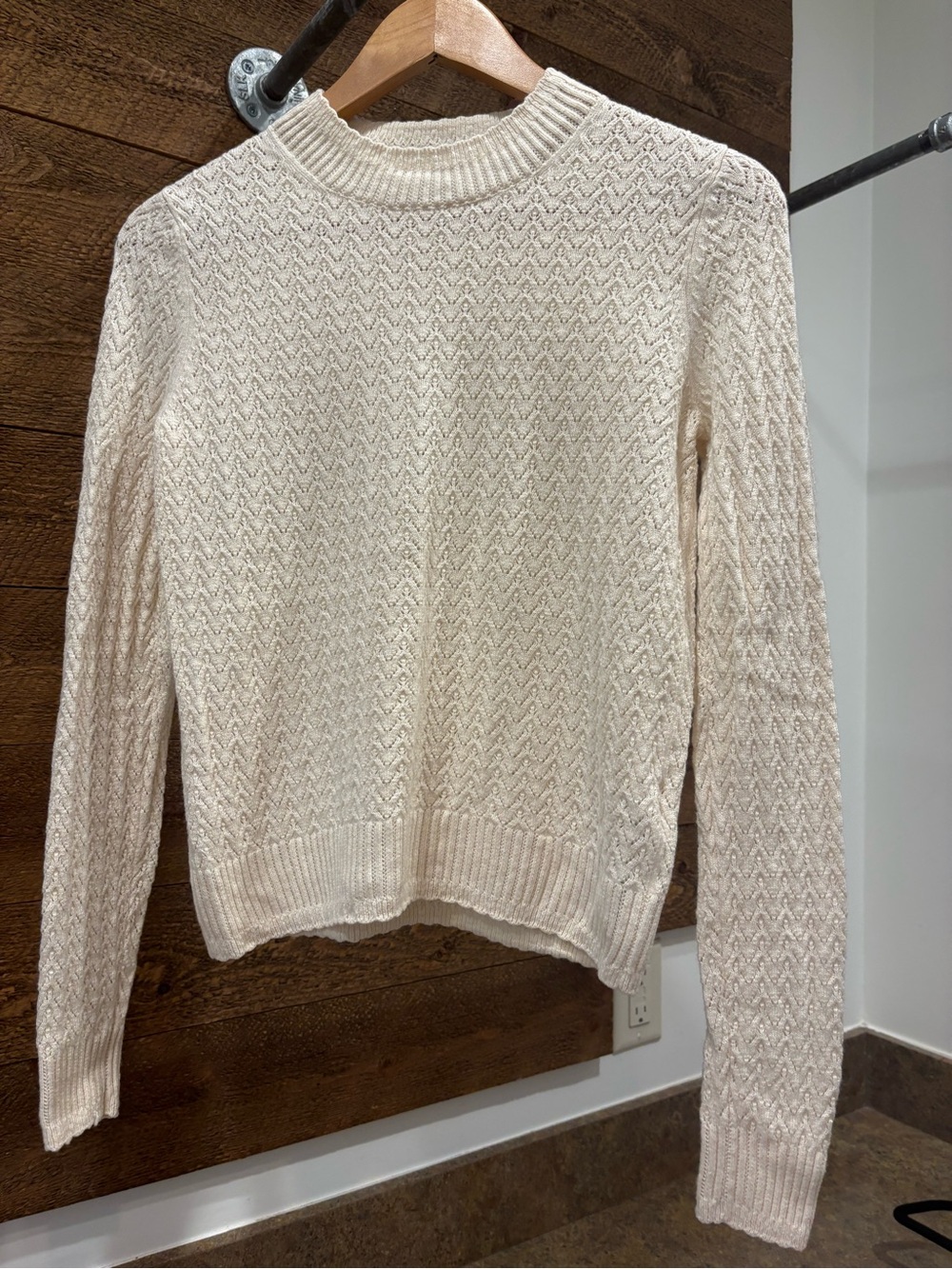 Boden Diane Pointelle Jumper Sweater in Cream - Picture 6 of 10